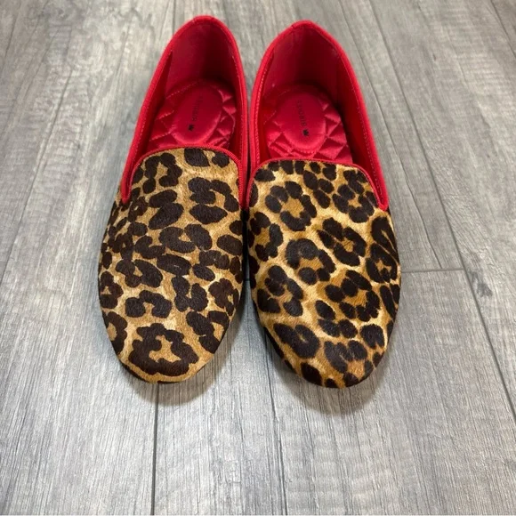 Birdies Animal Print Loafers with Vibrant Red Lining - Picture 2 of 7